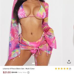 Liliana Vibrant Pink and Yellow Bikini Set